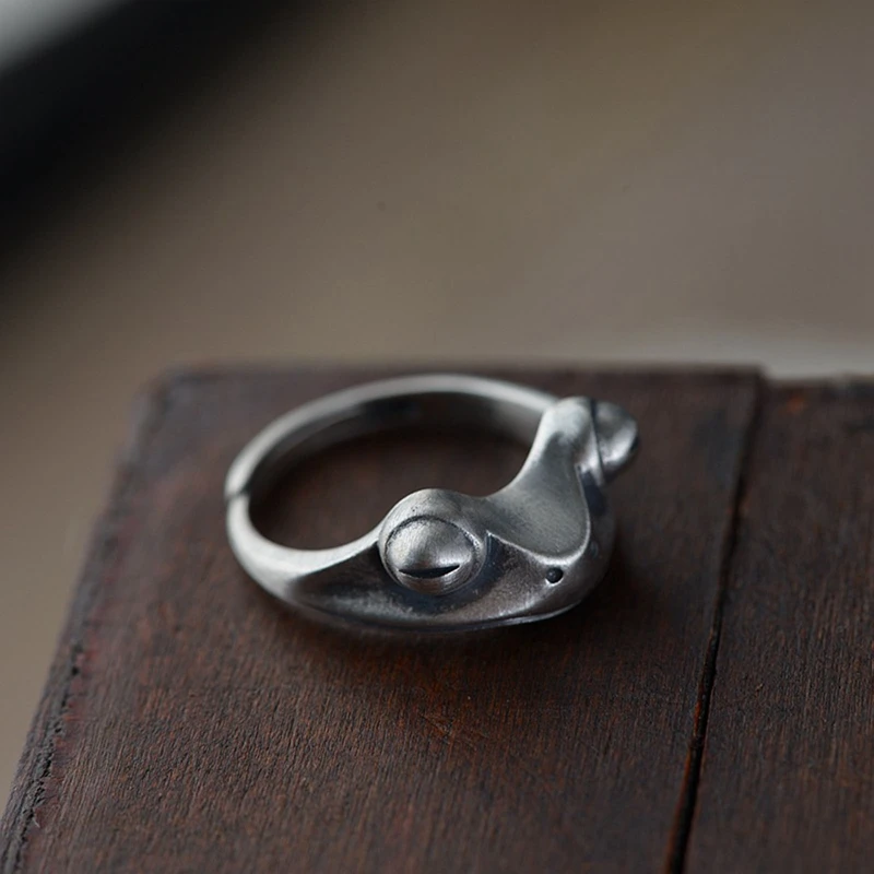 

1pc Vintage Cute Frog Silver Open Rings For Women Men Vintage Punk Animal Figure Ring Fashion Party Jewelry|Rings
