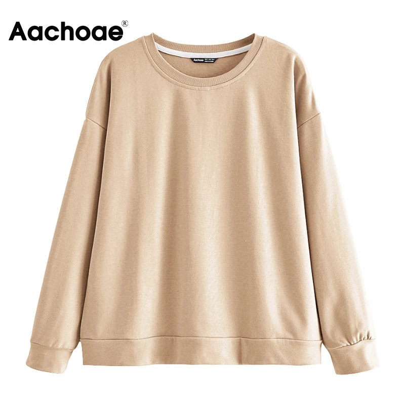 

Aachoae Solid Women T Shirt Batwing Long Sleeve Home Casual Tee Shirt O Neck Loose Basic Ladies Tops Summer Spring Ropa Mujer