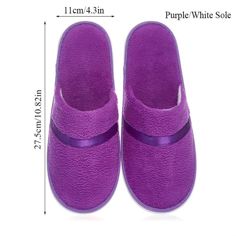 sole purple Домашние Нескользящие мягкие тапочки для мужчин и женщин; сезон осень-зима; теплые толстые тапочки из хлопка и бархата; плюшевые Тапочки - Цвет: sole purple