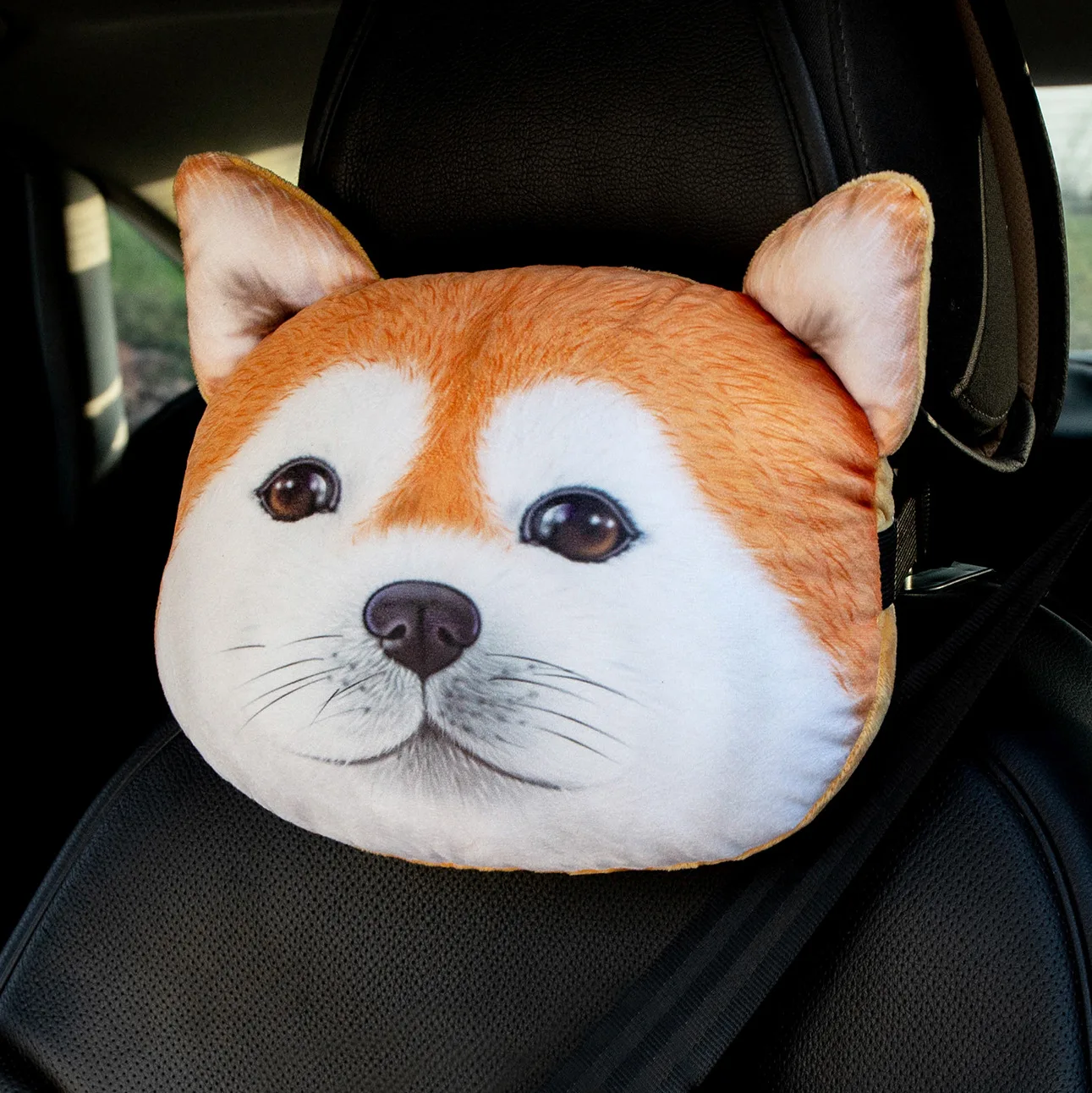 3D, с принтом "Собака" Кошка Facecar подголовник Подушка сиденья Ремни крышка подкладка милые Шея подушка для отдыха авто подушка для шеи защитная подушка в виде хаски, косплей Shiba «Лисья Секретная служба»(Inu