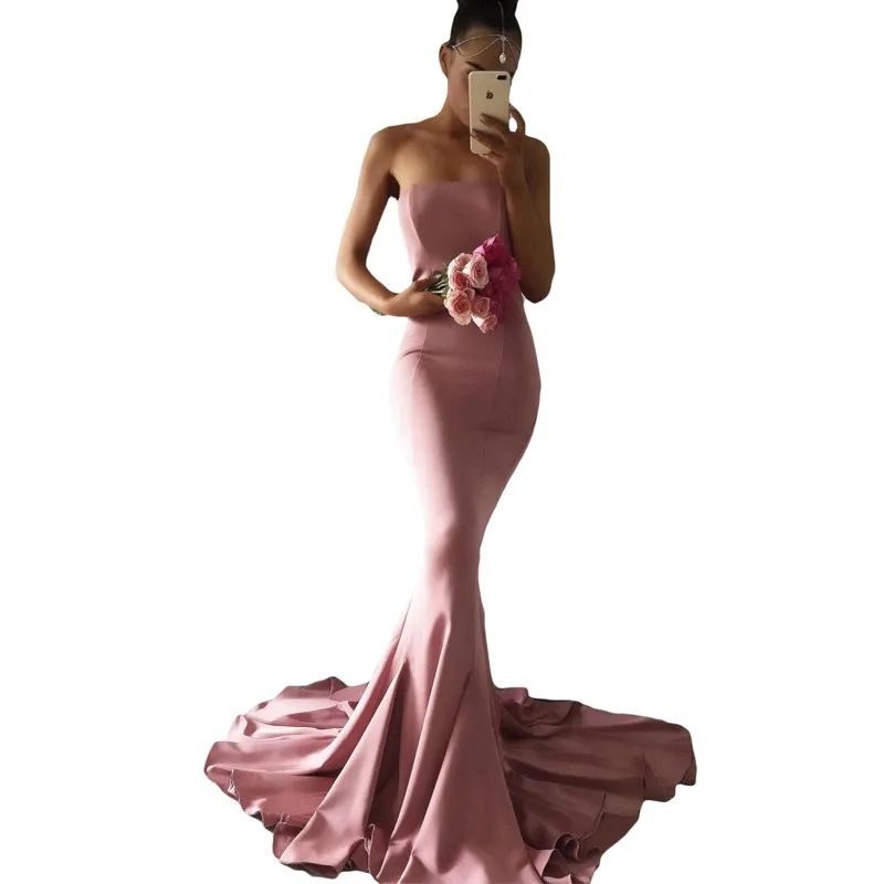 

New Dark Red/Royal Blue Strapless Evening Dresses 2021 Muslim Special Occasion Prom Formal Gowns Vestidos De Noiva