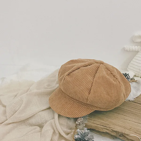 Зимние модные вельветовые Восьмиугольные шапочки для девочек коллекция 2019 года