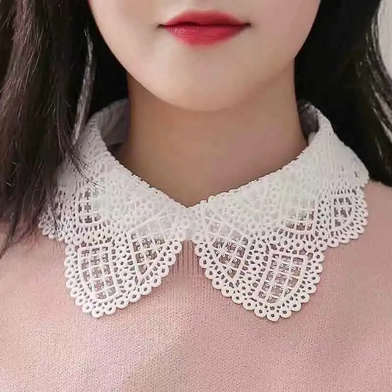 55 Styles Fake Collar For Shirt Detachable Collars Solid Lapel Blouse Top Men Women Black White Girls Clothes DropShipping | Аксессуары