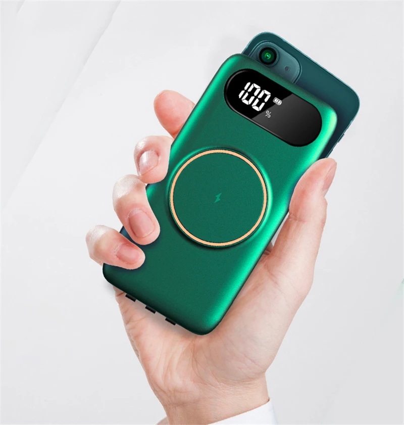 

10W Fast Qi Wireless Charger Power Bank 20000mAh For iPhone 12 Pro Samsung Xiaomi Powerbank External Battery Wireless Power Bank