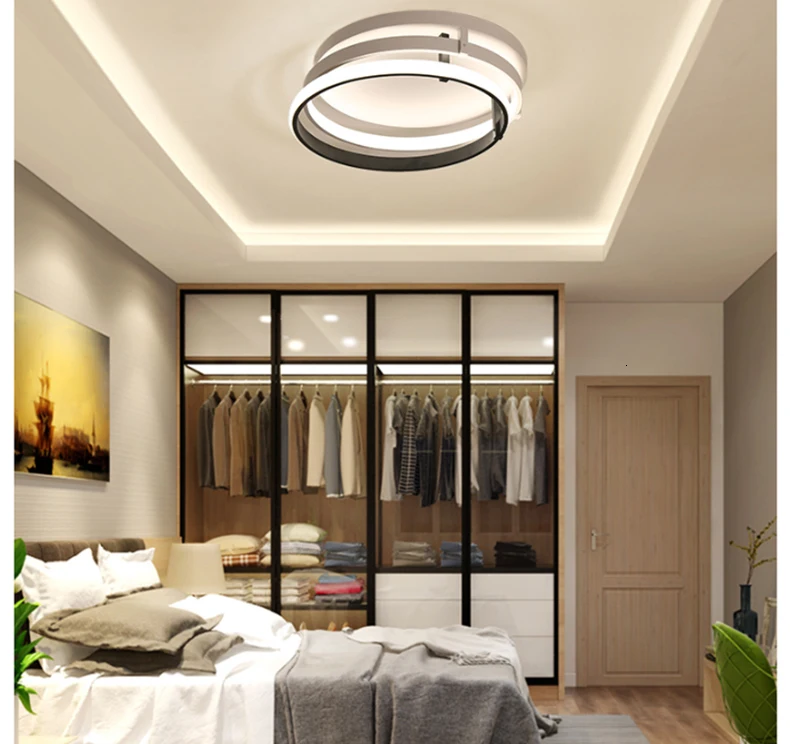 Chandelierrec современные светодиодные потолочные лампы для гостиной, спальни, низкие потолки, затемняющие лампы AC85~ 265 В, светильники для домашнего освещения