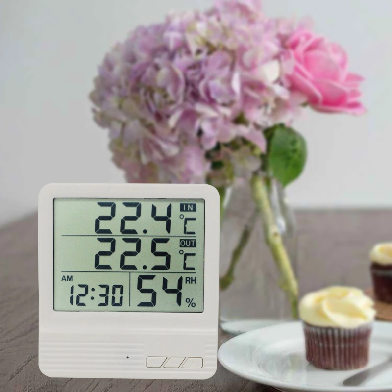 Цифровой измеритель температуры в помещении и на улице термометр гигрометр