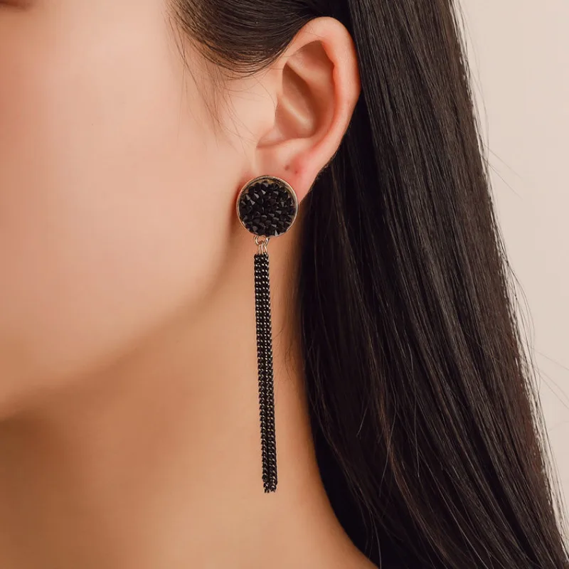 

2021 Fashion Geometric Tassel Long Dangle Earrings Women Korean Jewelry Accessories