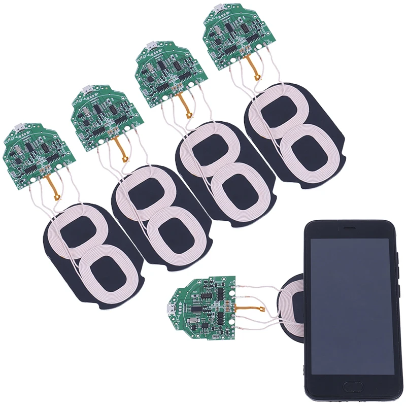 

1Pc 10W Qi Fast Charging Wireless Charger PCBA Circuit Board With Dual 2 Coils