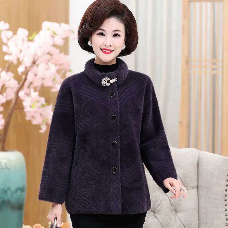 Осень зима 2019 Женское пальто из искусственного меха норки для женщин среднего