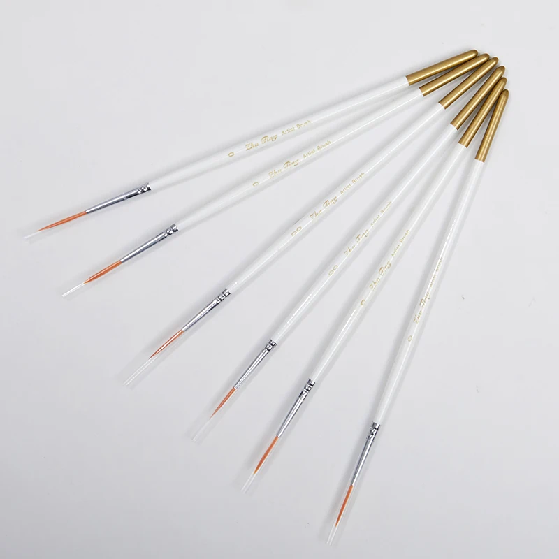 

6Pcs/Set Fine Hand-Painted Thin Hook Line Pen Nylon Hair Wooden Handle Watercolors Oil Painting Brush Pen Set Art Supplies