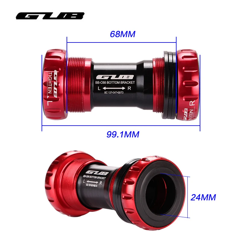 GUB 68/73mm Aluminum Alloy Bicycle Ceramic Bottom Bracket MTB Mountain Road Bike Axis BSA Crankset Bearings For Shiman-o FS-A | Спорт и