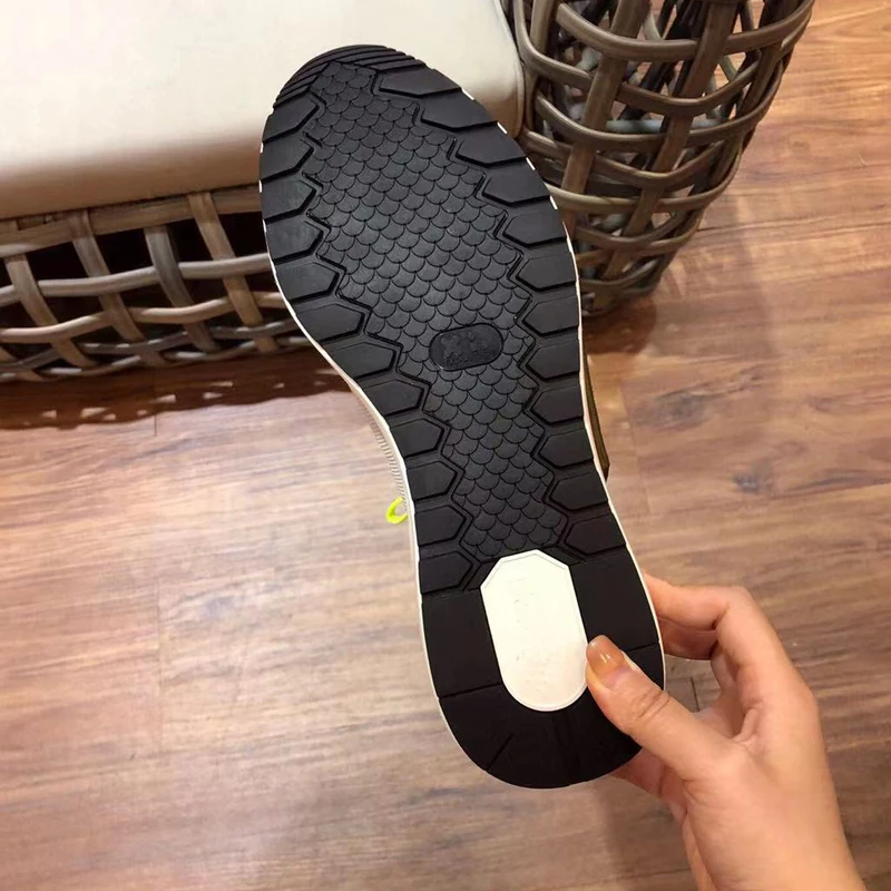 

Luxury Designer Comfortable Leather Men's Green Run2 Low-top Suede Sneakers Breathable Mesh Summer Leather Running Shoes