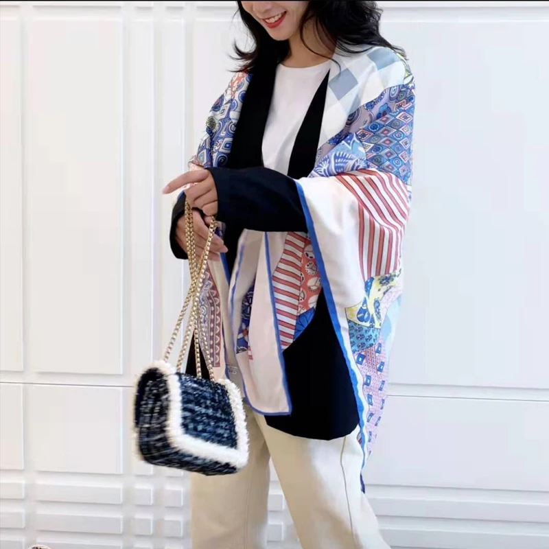 

Новинка 130 большой шелковый шарф квадратный шейный платок, роскошные фирменные шарфы для женщин, шаль, бандана, шарф высокого качества 130 * см