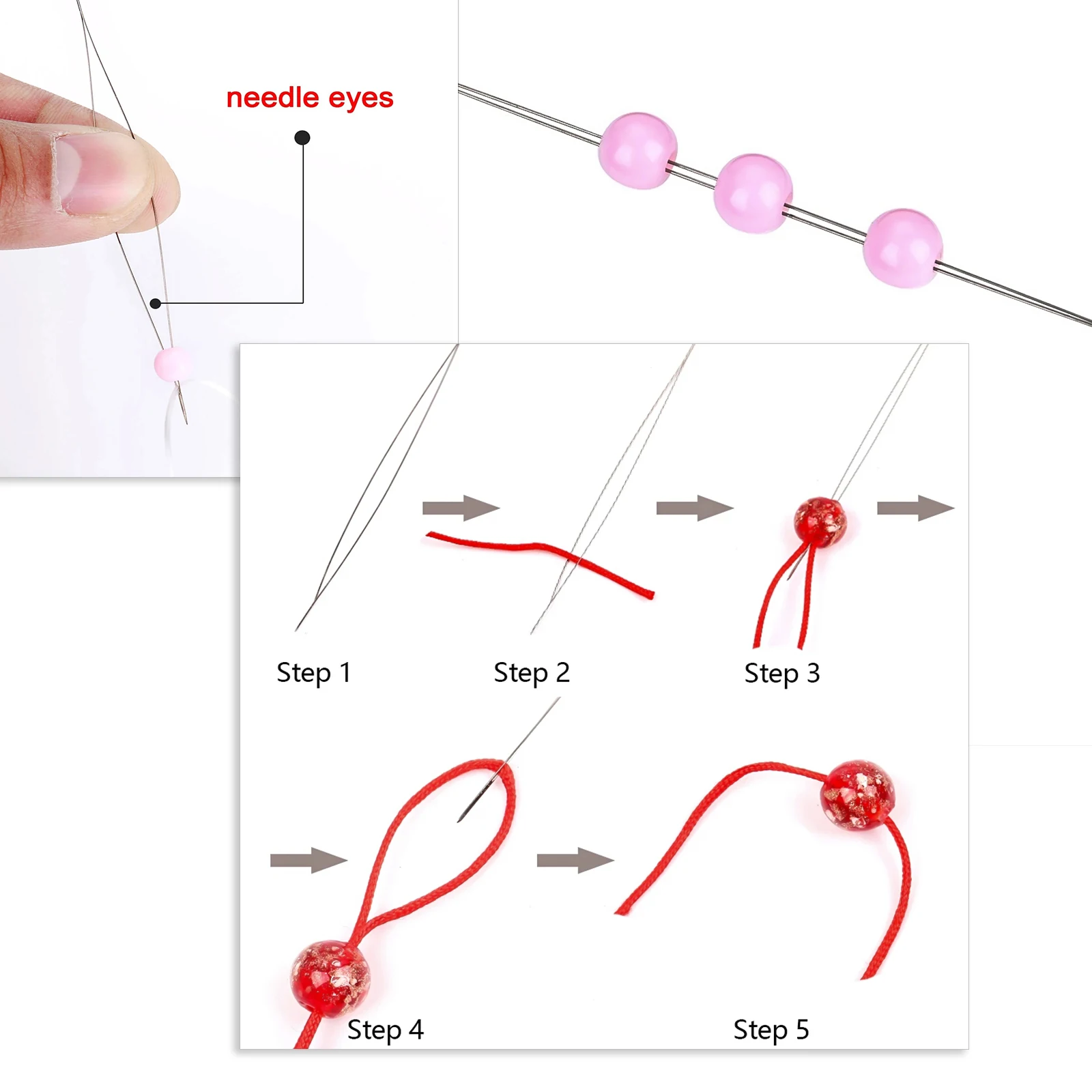 Иглы для бисероплетения инструменты изготовления ожерелья металлическая нить