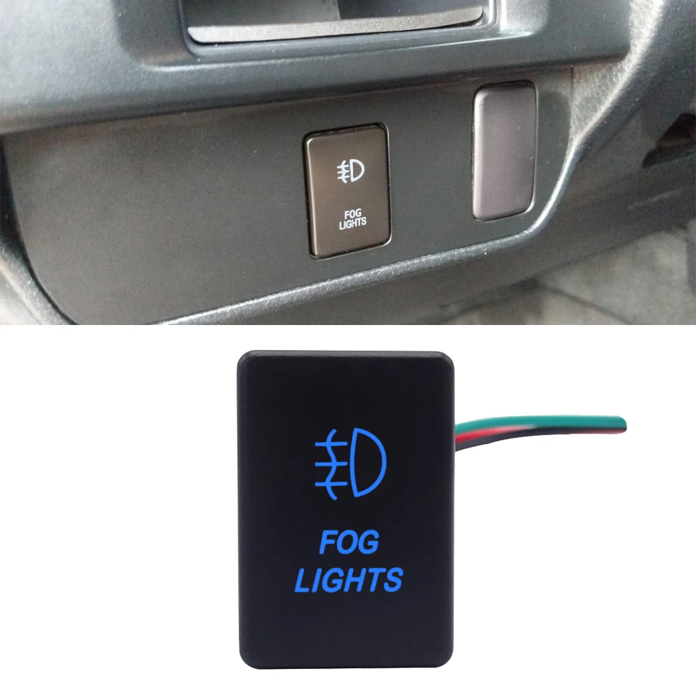 Wsen кнопочный переключатель с противотуманными огнями символ Синяя Подсветка ВКЛ