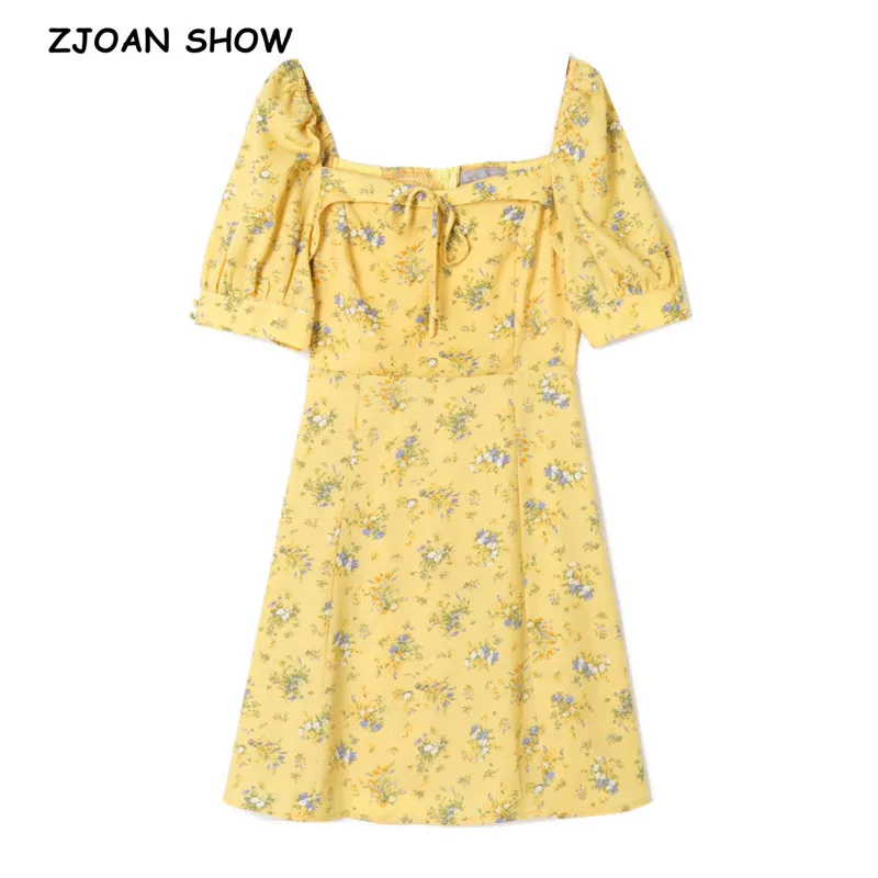 

Женское ТРАПЕЦИЕВИДНОЕ платье с бантом, элегантное платье во французском стиле с квадратным вырезом и коротким рукавом, облегающее праздни...