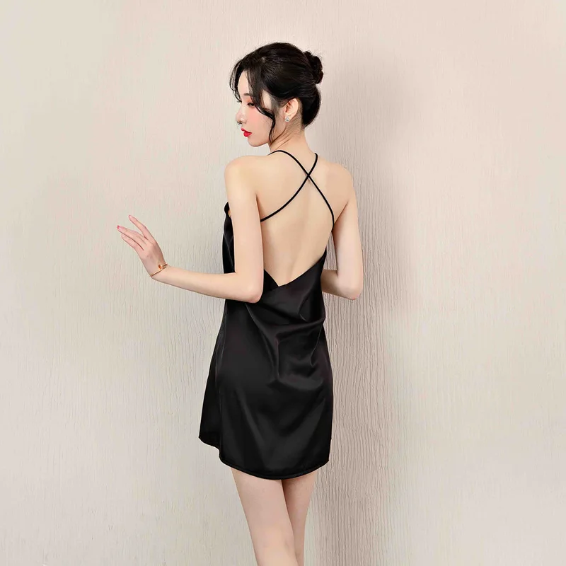 Европейская и американская имитация шелковой юбки на бретельках кружевная