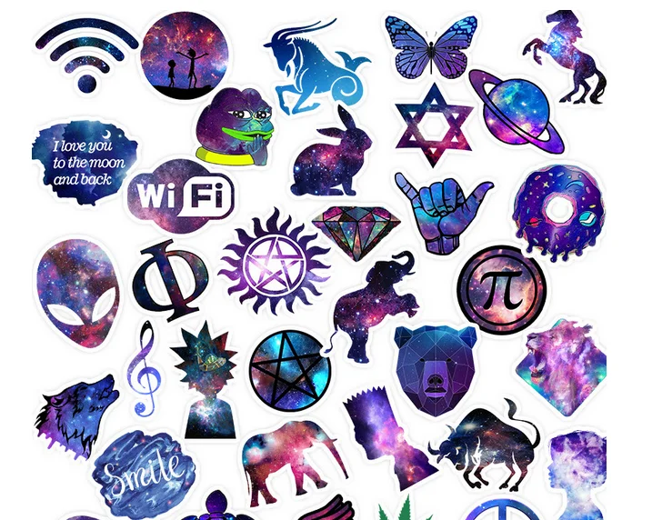 35pcs/Lot Vsco Sticker for Kids Anime Laptop Stickers Pack Skateboard Motorcycle Girl Toys Children Cool Animal | Игрушки и хобби