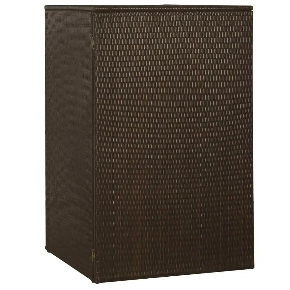 

USA WarehouseSingle Wheelie Bin Shed Poly Rattan 29.9"x30.7"x47.2" Brown