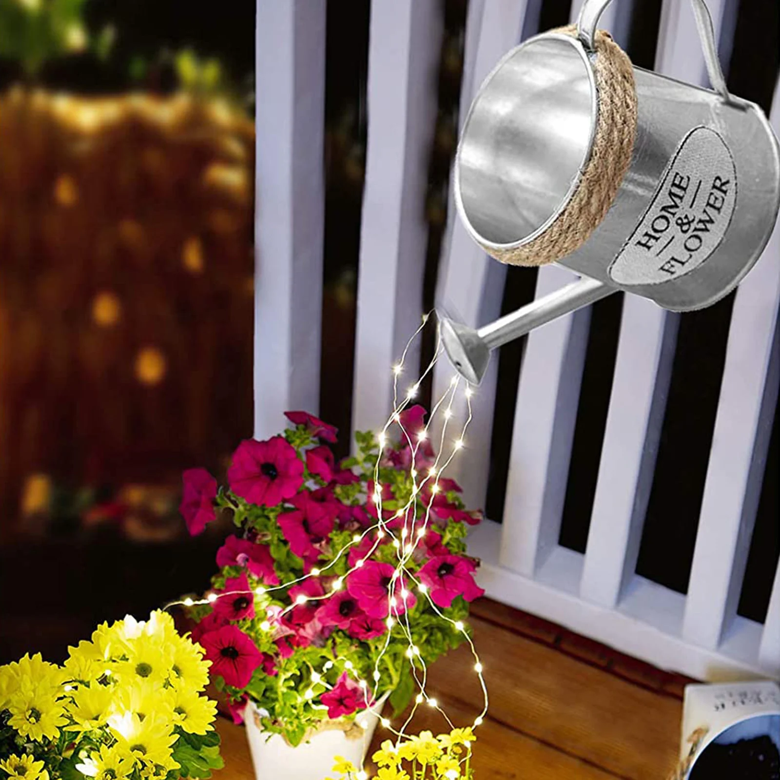 

Creativity Garden Star Kettle Shower Light String Statue Type Shower Art Outdoor Gardening Decoration Waterproof Lamp Decor