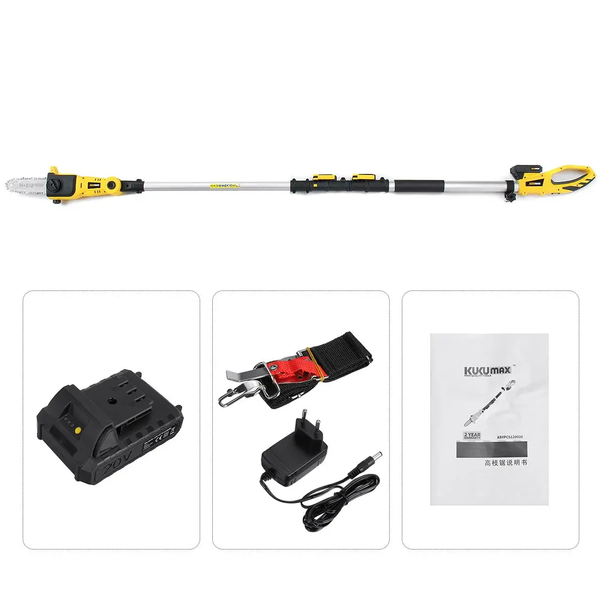 

2.8M Cordless Telescoping Electric Chainsaw Pruner Home Garden Pole Saw Hedge Tree Trimmer Cutter Pruning Tool With 1 Battery