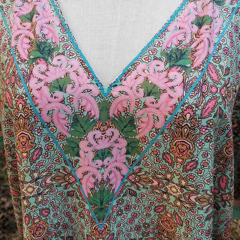 

Sexy Print V neck Bohemian Women Dress Bikini Cover up Sarong Tunic for Beach Kaftan Kimono Beachwear Pareos de Playa Mujer