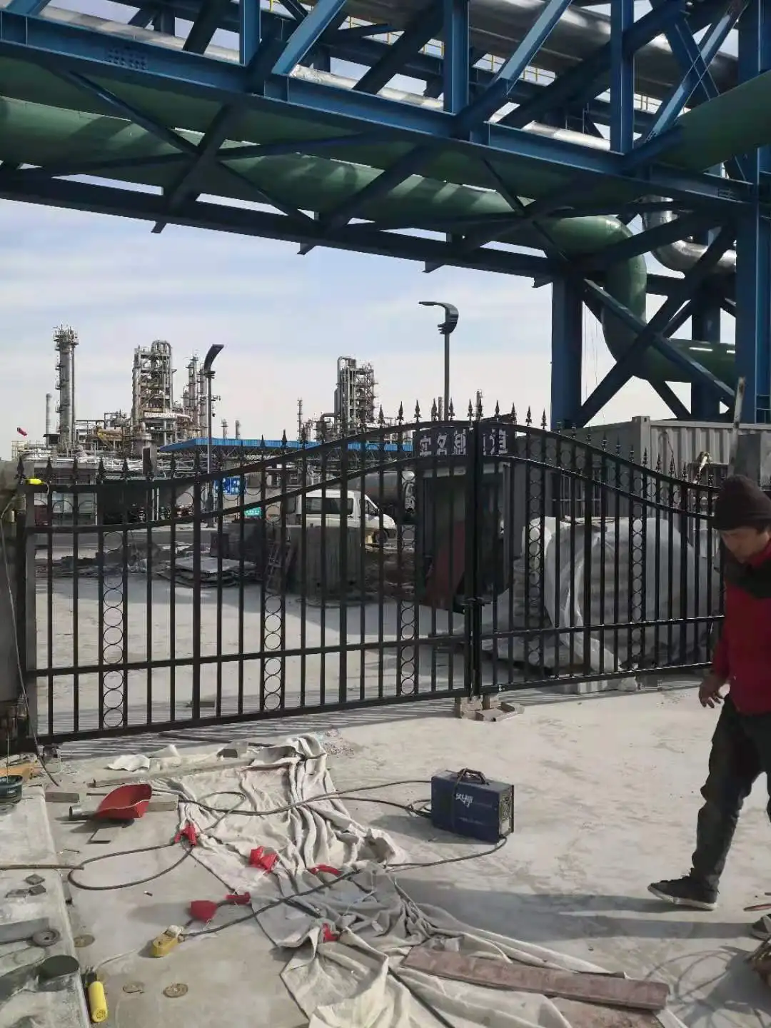 

Оптовая продажа, экспортные ворота из кованого железа с электрическим замком, веб-камера, дверной звонок