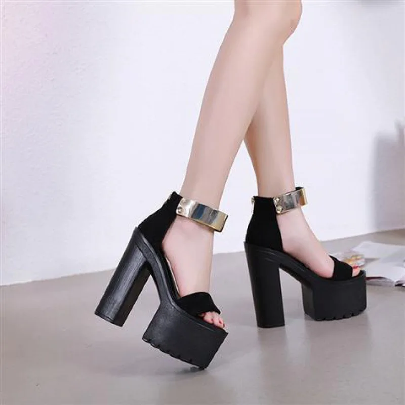 

16 cm stage show shoes 17cm super high heel sandals with thick heels