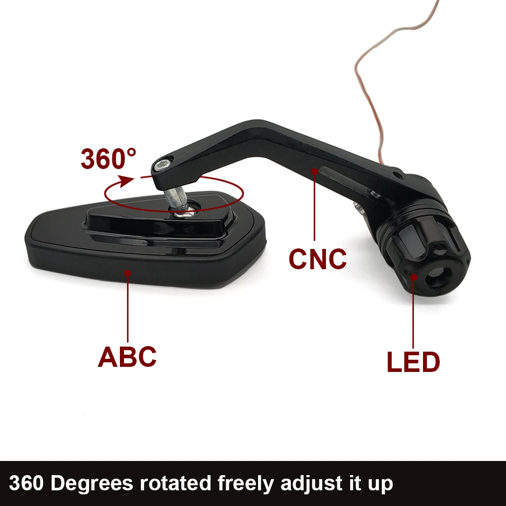 Боковое светодиодный мотоцикла светодиодная ручка Задние Зеркала светильник