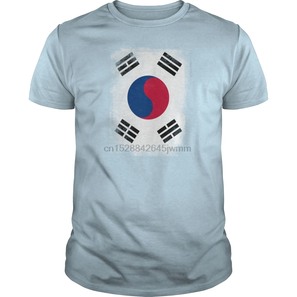 Мужская футболка с коротким рукавом южно корейским флагом Корейская винтажная