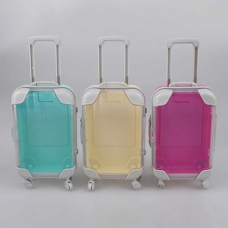 

1PCS High Capacity Transparent Cover Suitcase Trunk for 18inch Doll Clothes Baby Clothes Travel Case Doll Toy Accessories