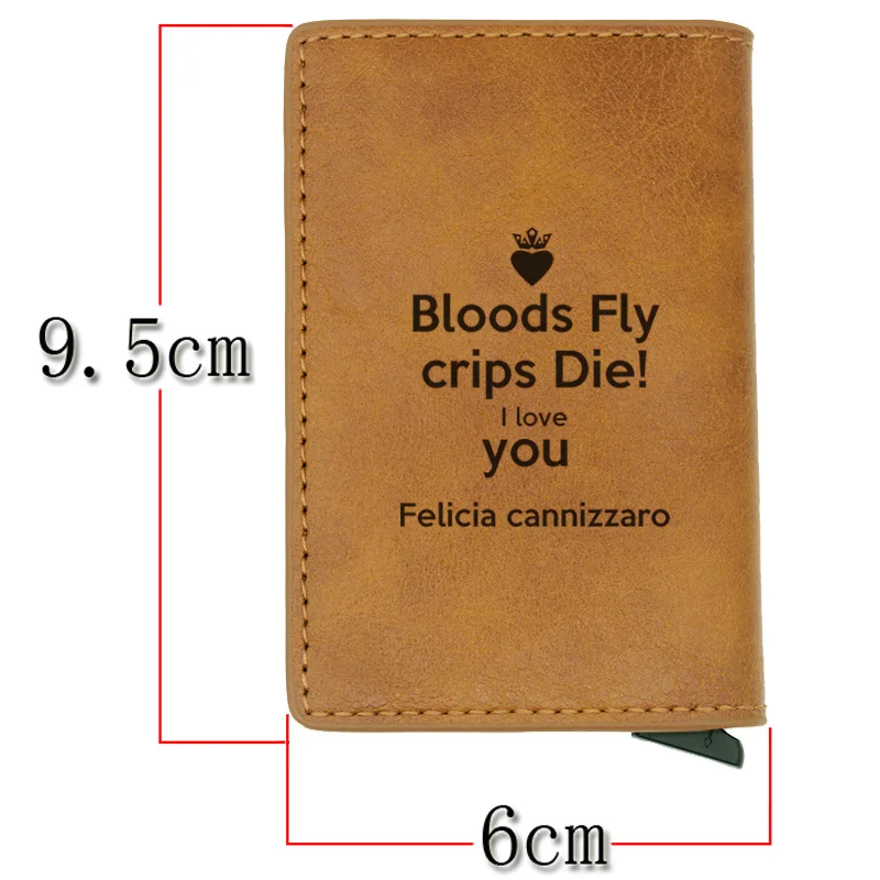 

Bible Verse 'Bloods Fly Crips Die l love you Felicia Cannizzaro' Design Rfid Credit Card Leather Wallets