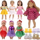 Одежда для кукол, платье, Новое поступление, кукла, детская юбка с единорогами, для 18 дюймов, американский и 43 см, кукла для новорожденных, игрушки для девочек, Русские подарки