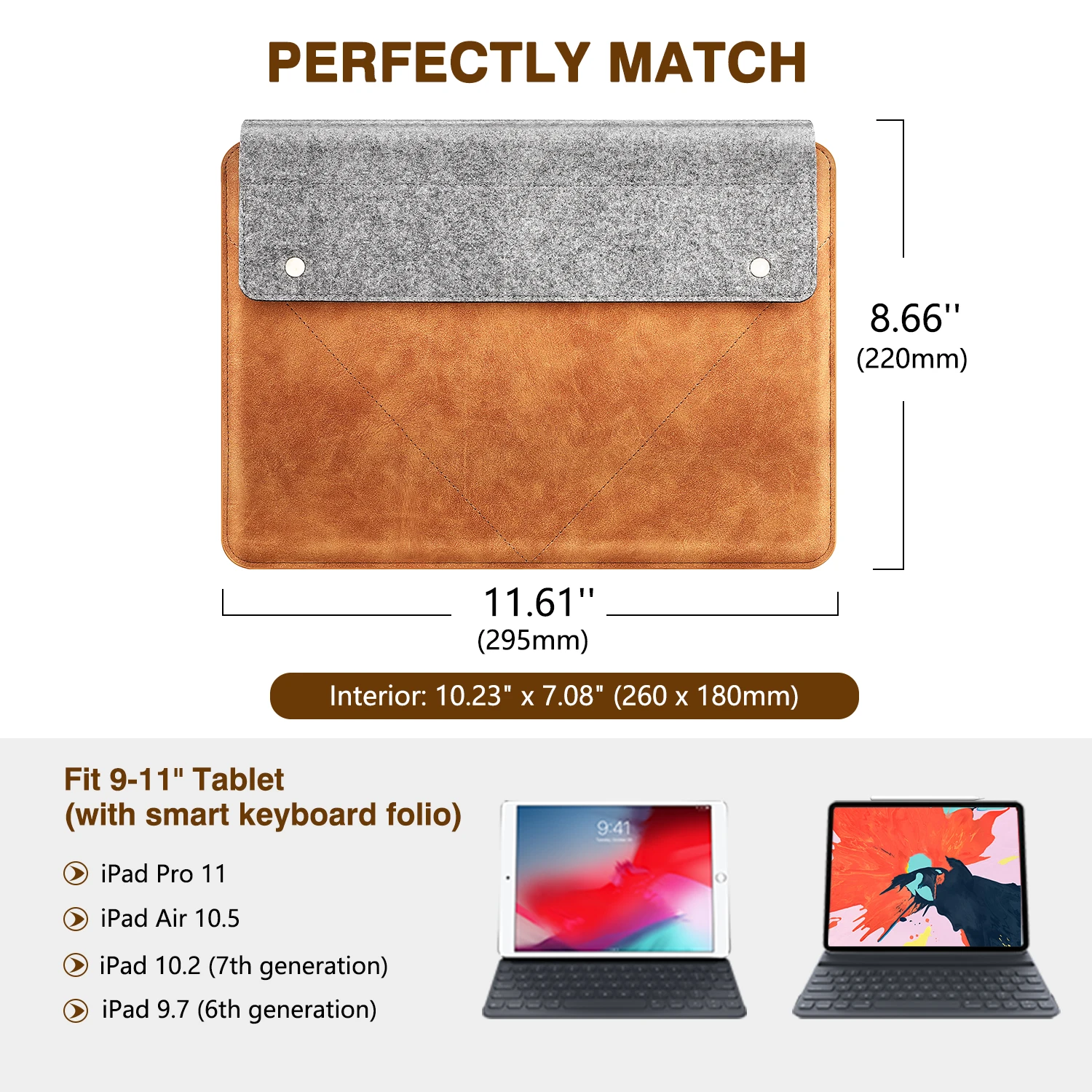 Фетровый кожаный чехол для планшета 11 дюймов Tab S6 Lite iPad Pro 8-го и 7-го поколения 10 2 Air