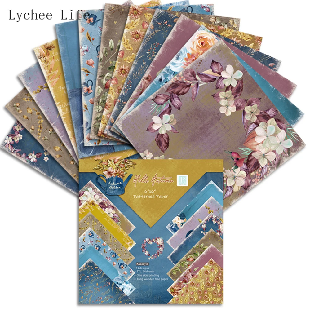 

Lychee Life 12 шт., винтажные бумажные подкладки для скрапбукинга 6x6 дюймов, бумажные оригами, бумажные подкладки для изготовления открыток «сдела...