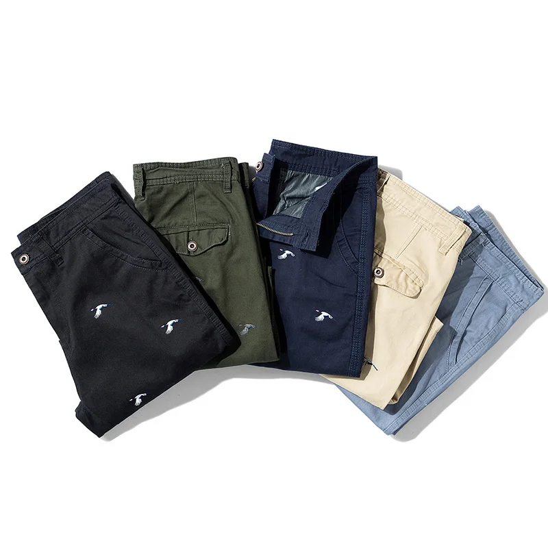 

Men's Shorts Summer New Style Crane Embroidery Casual Men's Five-Point Pants Large Size Cotton All-Match Straight Outer Wear