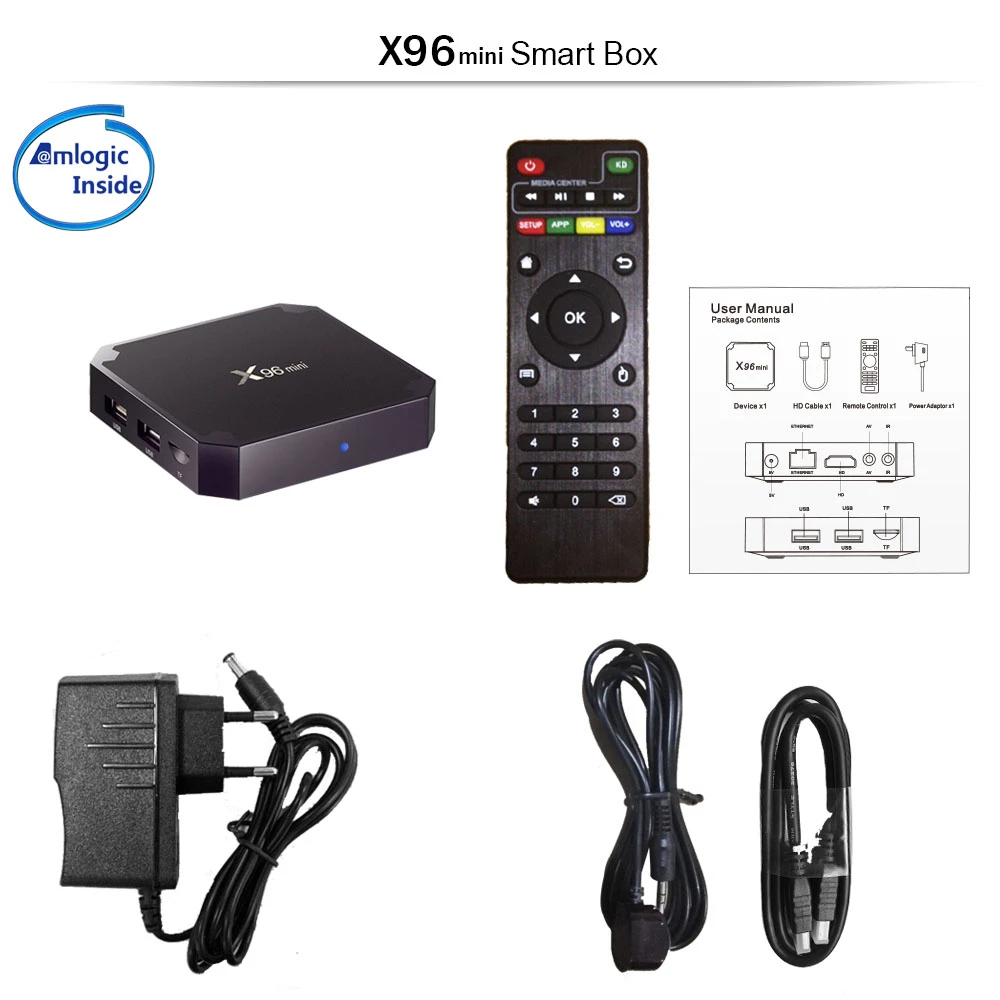 

Best android tv box x96 mini iptv box android tv box Amlogic S905W 1G 8G 2G 16G x96mini smart ip tv set top box
