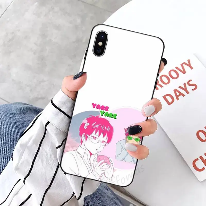 

The Disastrous Life of Saiki K Saiki Kusuo Phone Case Candy Color for iPhone 6 7 8 11 12 s mini pro X XS XR MAX Plus