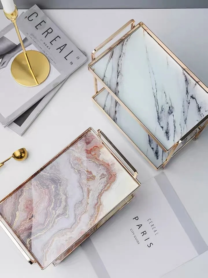 

Nordic 2 layers Cosmetic Storage Tray Creative Tea Set Dessert Plate Tableware Desktop Racks Jewelry Groceries Organizer