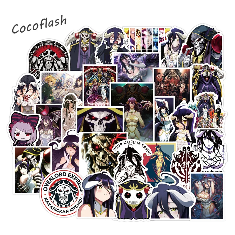 10/50Pcs/set Anime Overlord Cartoon Graffiti Waterproof Stickers For Bicycle Skateboard Phone Case Toy Computer Laptop Luggage