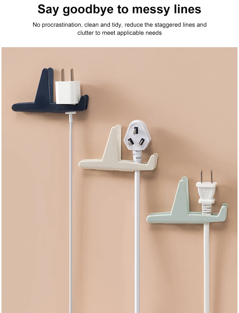 2pcs Plug Hook Mini Airplane Storage Holder Free Punch Kitchen Power Cord Household Tools | Дом и сад