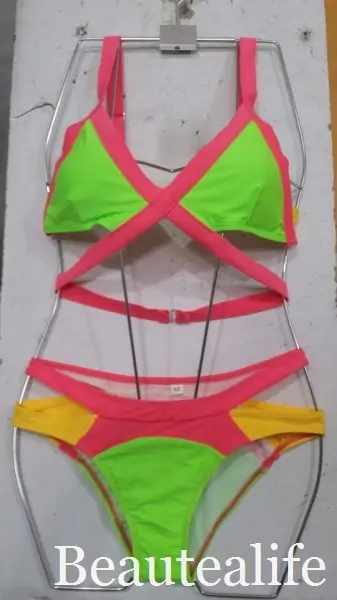 Сексуальный женский бандажный бикини Одноцветный брендовый купальник с