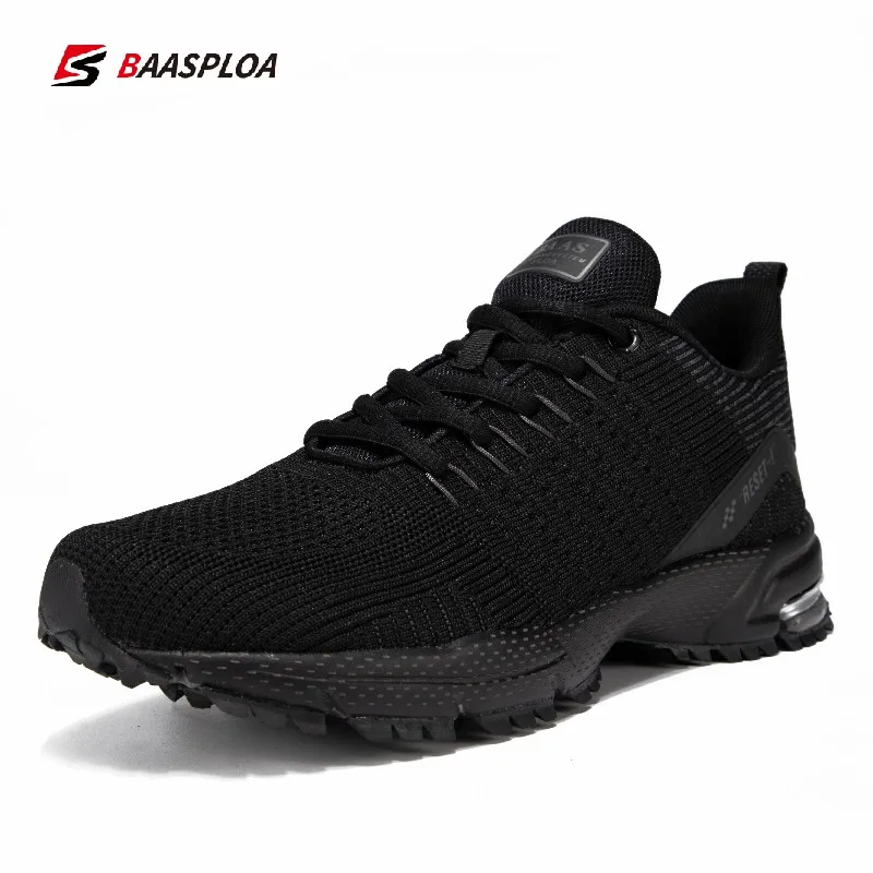 Baasploa Brand Men Running Shoes Lightweight Knit Mesh Sneakers Non-Slip Breathable Sports Shoes Shock Absorption Walking Shoes