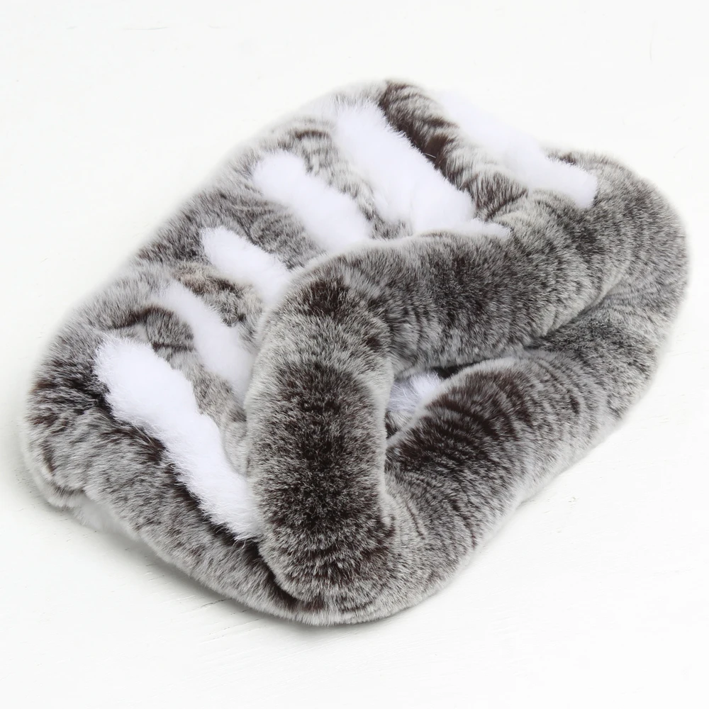 Женские 100% натуральные вязаные женские зимние теплые шарфы из натурального меха