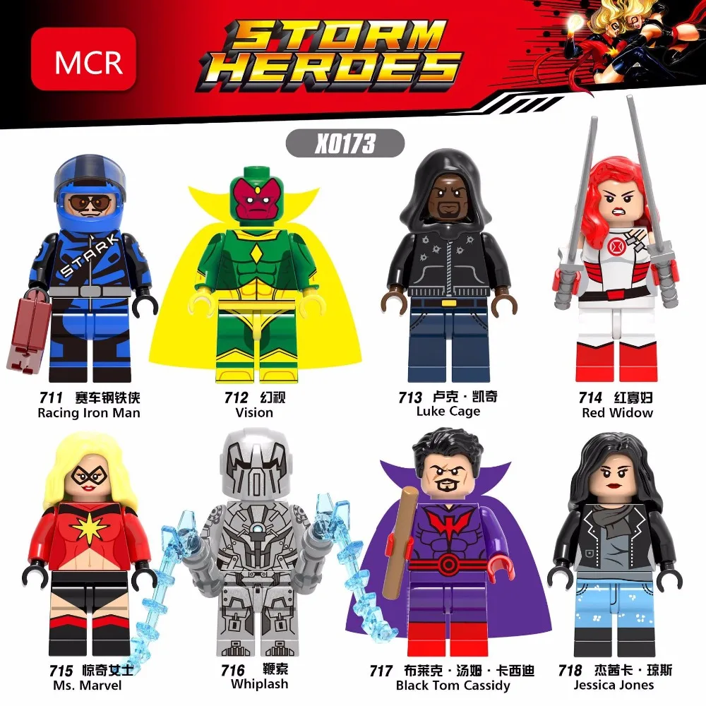 Новый Мстители 2 DC super hero Vision Redwidow Ironman строительные блоки игрушки для детей мини