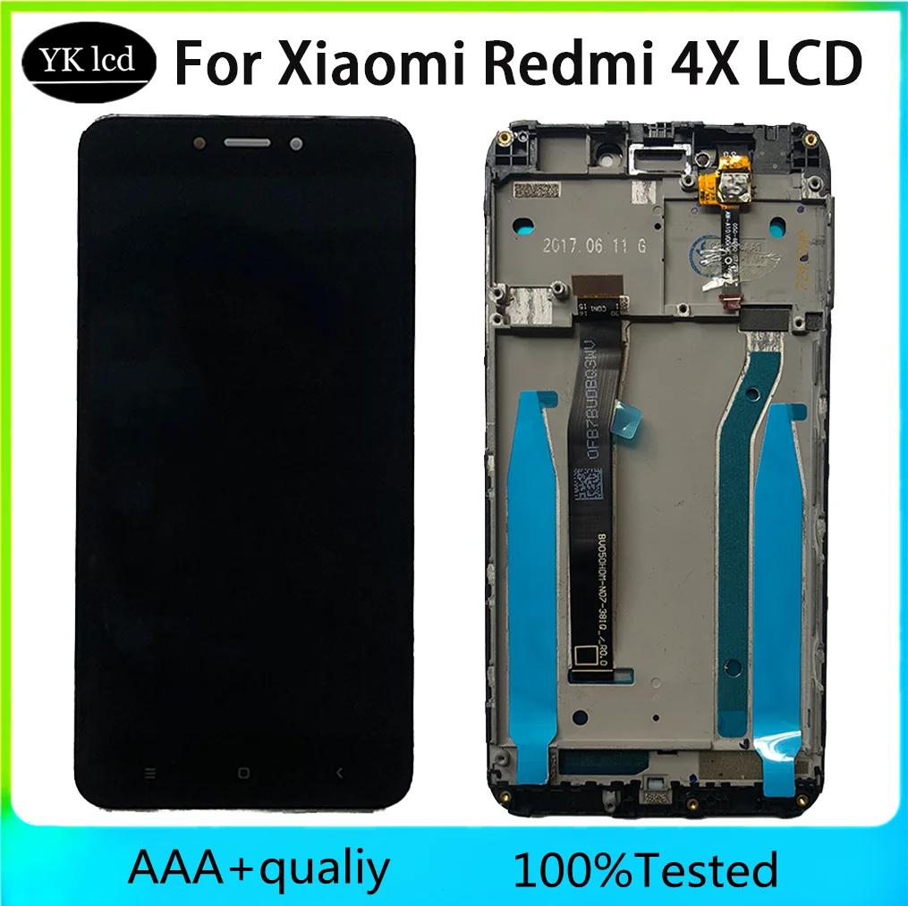 

100% новый ЖК-дисплей для Xiaomi Redmi 4X, сенсорный экран, дигитайзер в сборе, запасная часть с рамкой + инструменты, бесплатная доставка