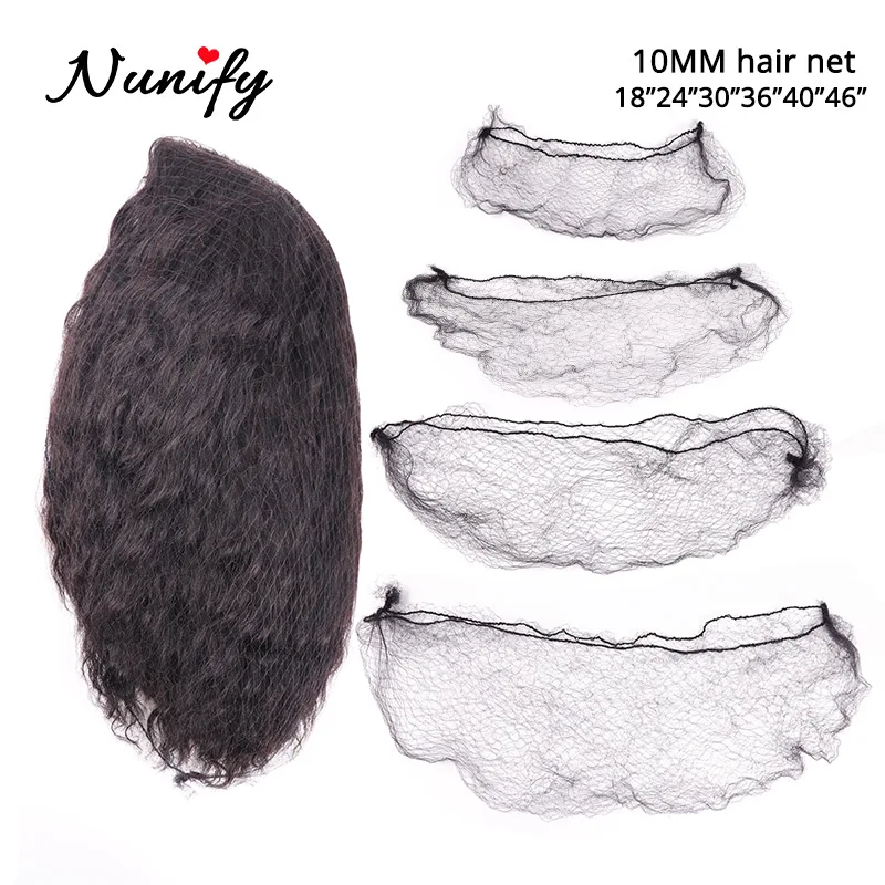 100Pcs/Lot Beige Brown Black Hairnet For Wigs Big Size Hair Bun Cover Net Hair Extension Weaving Cap Brown Hairnets 18-46 Inch