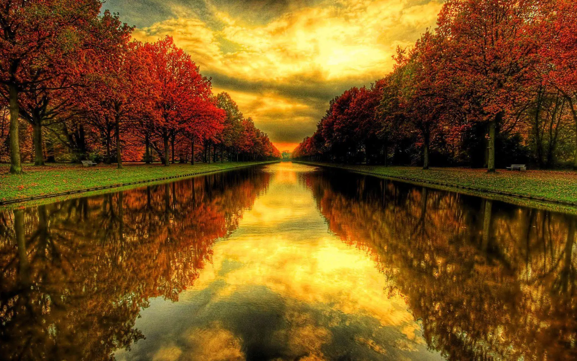 

JMINE Div 5D autumn Fall Landscape River Sunset Full Diamond Painting cross stitch kits art Scenic 3D paint by diamonds