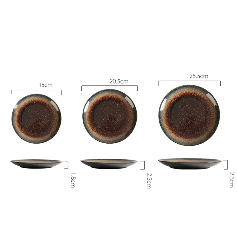 

FANCITY Creative home ceramic plate, Western plate, tray, steak plate, breakfast plate, round flat plate.