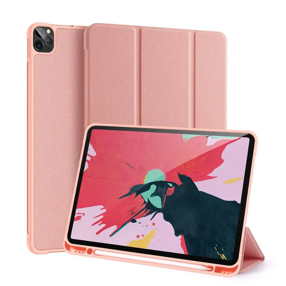 

For Apple iPad Pro 11 inch 2020 Case Cover TPU Fashion Leather Smart Stay Back Cover With Pen Groove Stand Folding type